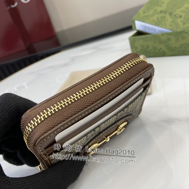 Gucci專櫃古馳最新款Horsebit1955系列拉鏈短夾錢夾卡包卡夾 jh2188型號：658549